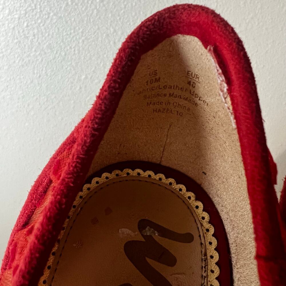 Sam Edelman hazel Passion Red Velvet Dot Tulle Stilleto Pumps Heels WOMENS 10 - Picture 4 of 7